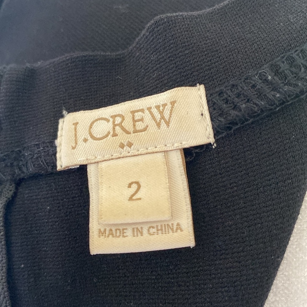 J. Crew Black Mod Shift Mini Dress. Gold zippers on Chest and Hips. Size 2. - Picture 13 of 14
